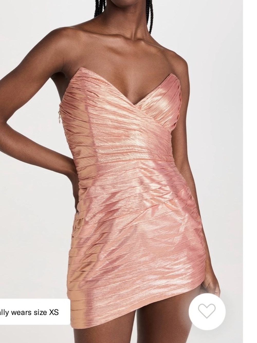 Retrofete Nala Dress- size Small
Metallic Apricot Strapless Mini Dress